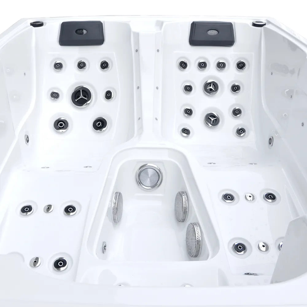 Outdoor Whirlpool | Ausstellungsstück | AIDA® Riva smartrelax | Carrara White | 2-3 Pers.