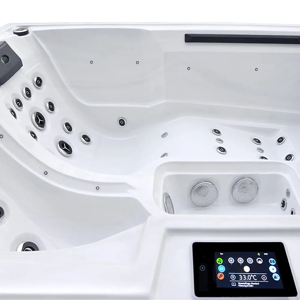 Outdoor Whirlpool | Ausstellungsstück | AIDA® Riva smartrelax | Carrara White | 2-3 Pers.