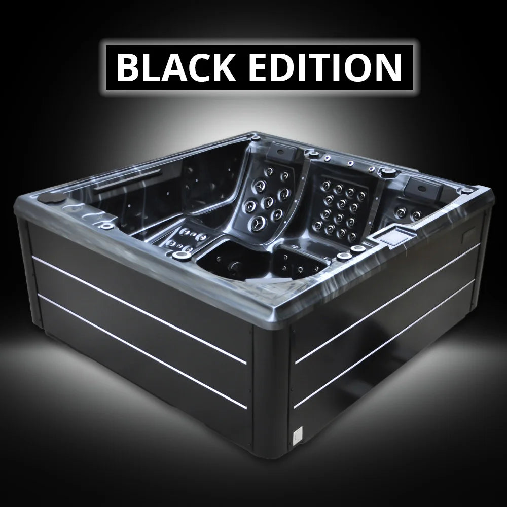 Outdoor-Whirlpool Aktionsmodell AIDA® Playa Smartrelax Black Edition mit Wärmepumpe