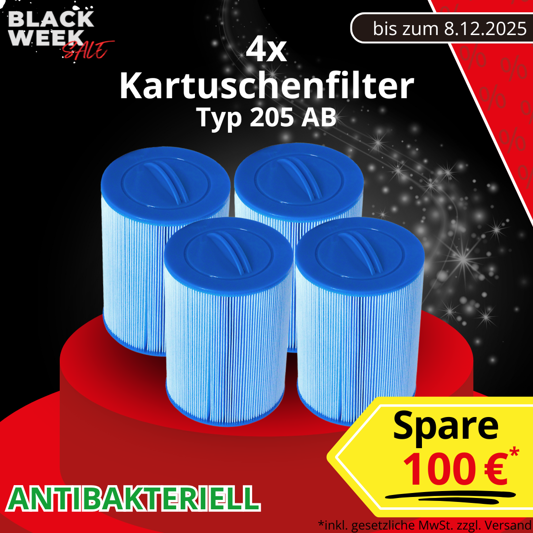 BLACK WEEK | 4er-Set antibakterielle Kartuschenfilter Typ 205 AB