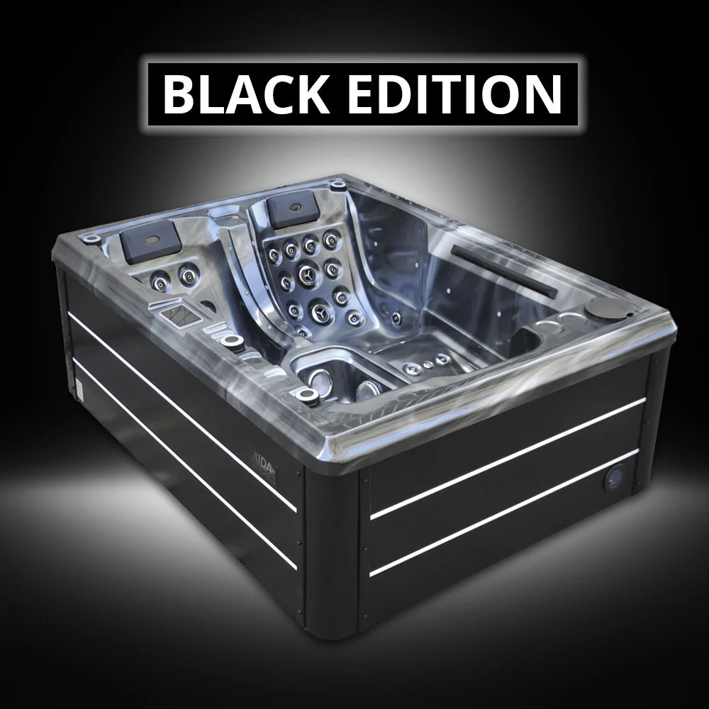 AIDA Outdoor-Whirlpool Aktionsmodell Riva Smartrelax Black Edition mit Wärmepumpe