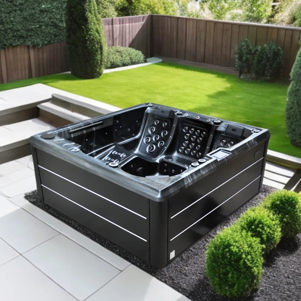 Outdoor-Whirlpool Aktionsmodell AIDA® Playa Smartrelax Black Edition mit Wärmepumpe