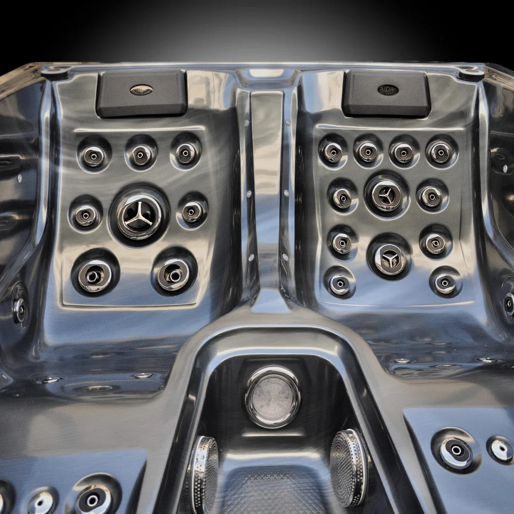 AIDA Outdoor-Whirlpool Aktionsmodell Riva Smartrelax Black Edition mit Wärmepumpe