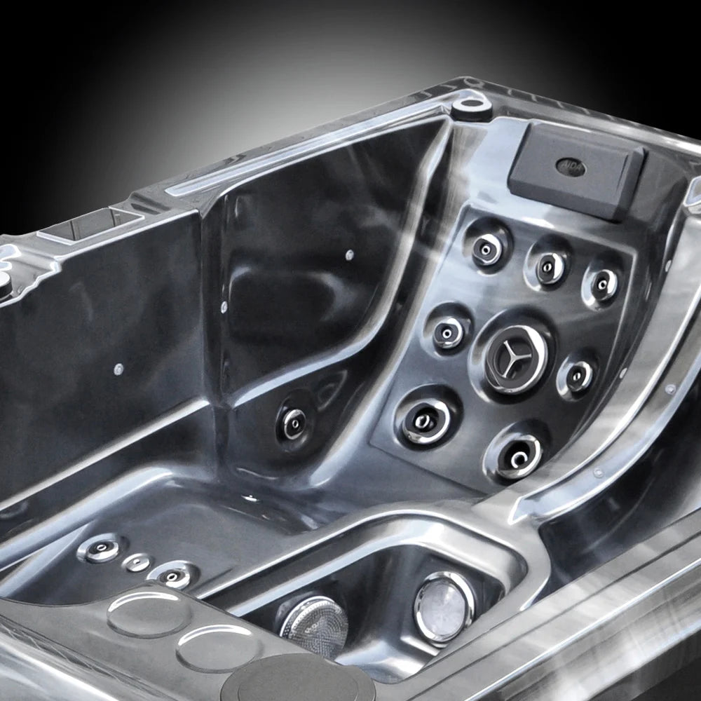 AIDA Outdoor-Whirlpool Aktionsmodell Riva Smartrelax Black Edition mit Wärmepumpe