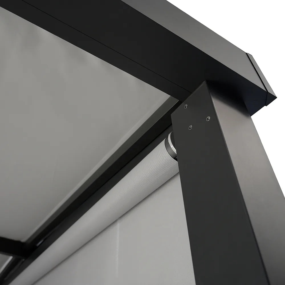 Luxus Pavillon Lumi Gartenpavillon Outdoor Pavillon rechteckig 4 x 3 m Anthrazit