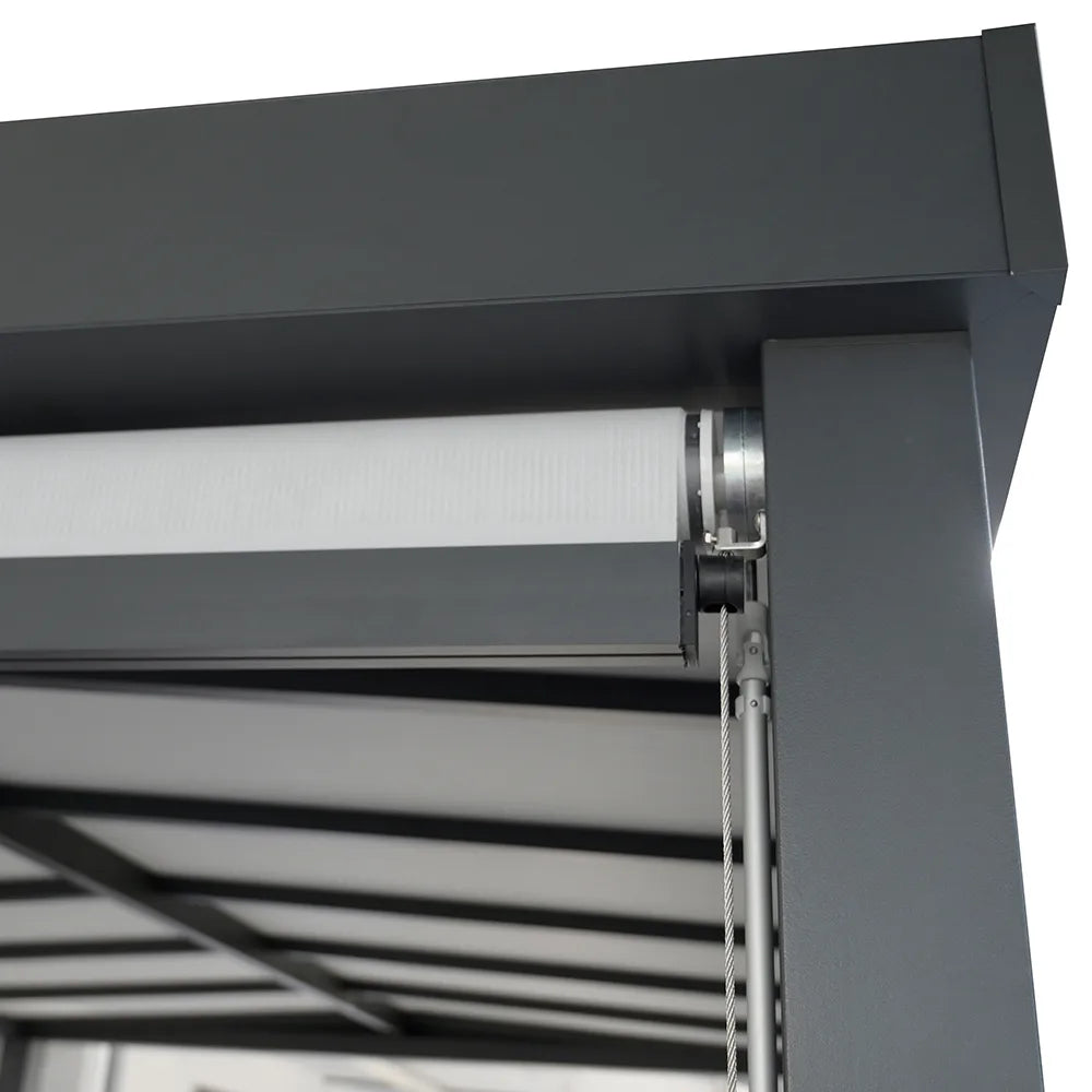 Luxus Pavillon Lumi Gartenpavillon Outdoor Pavillon rechteckig 4 x 3 m Anthrazit