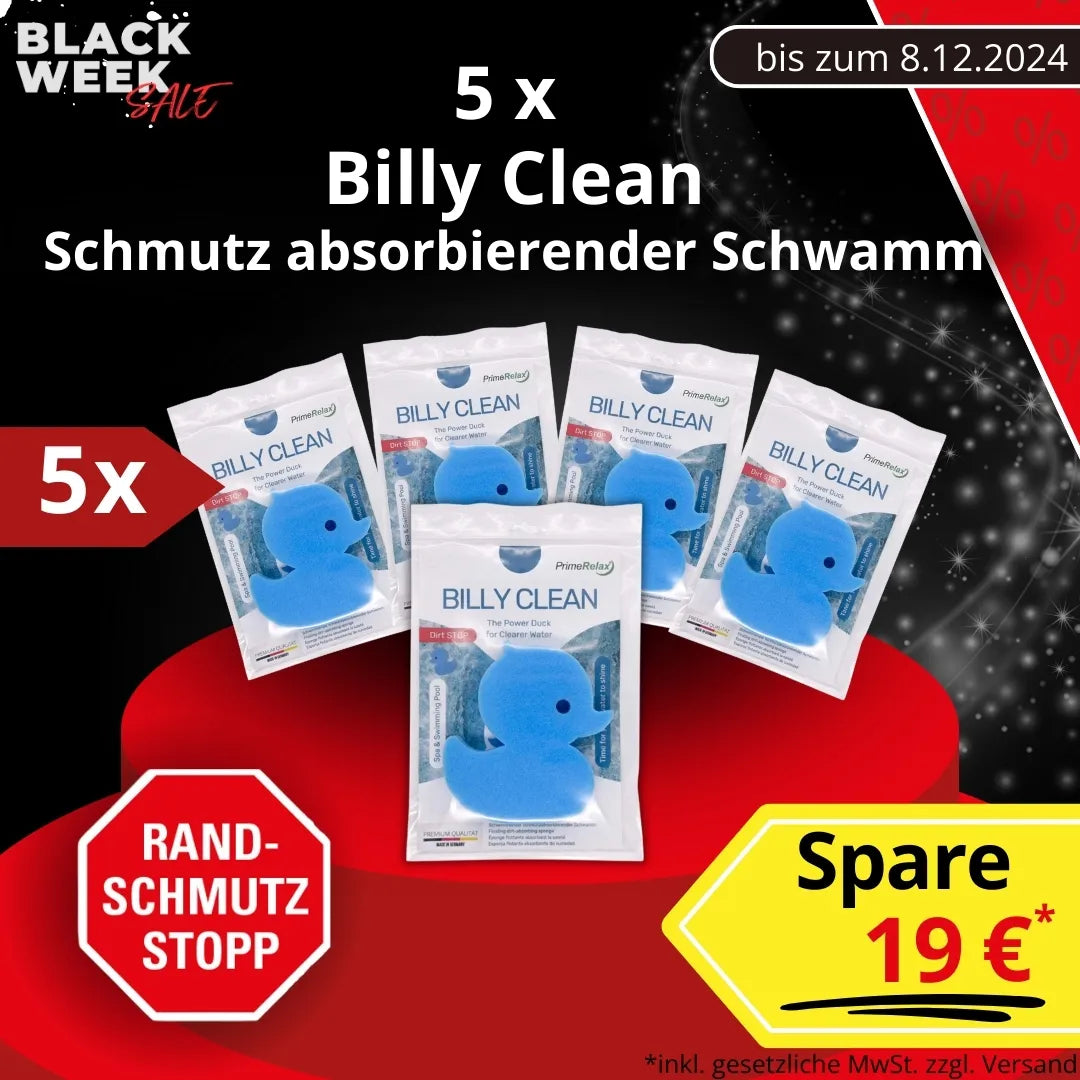 Ultra-Sparset 5er-Pack Billy Clean – Schwimmender Schmutz absorbierender Schwamm, Spa Duck