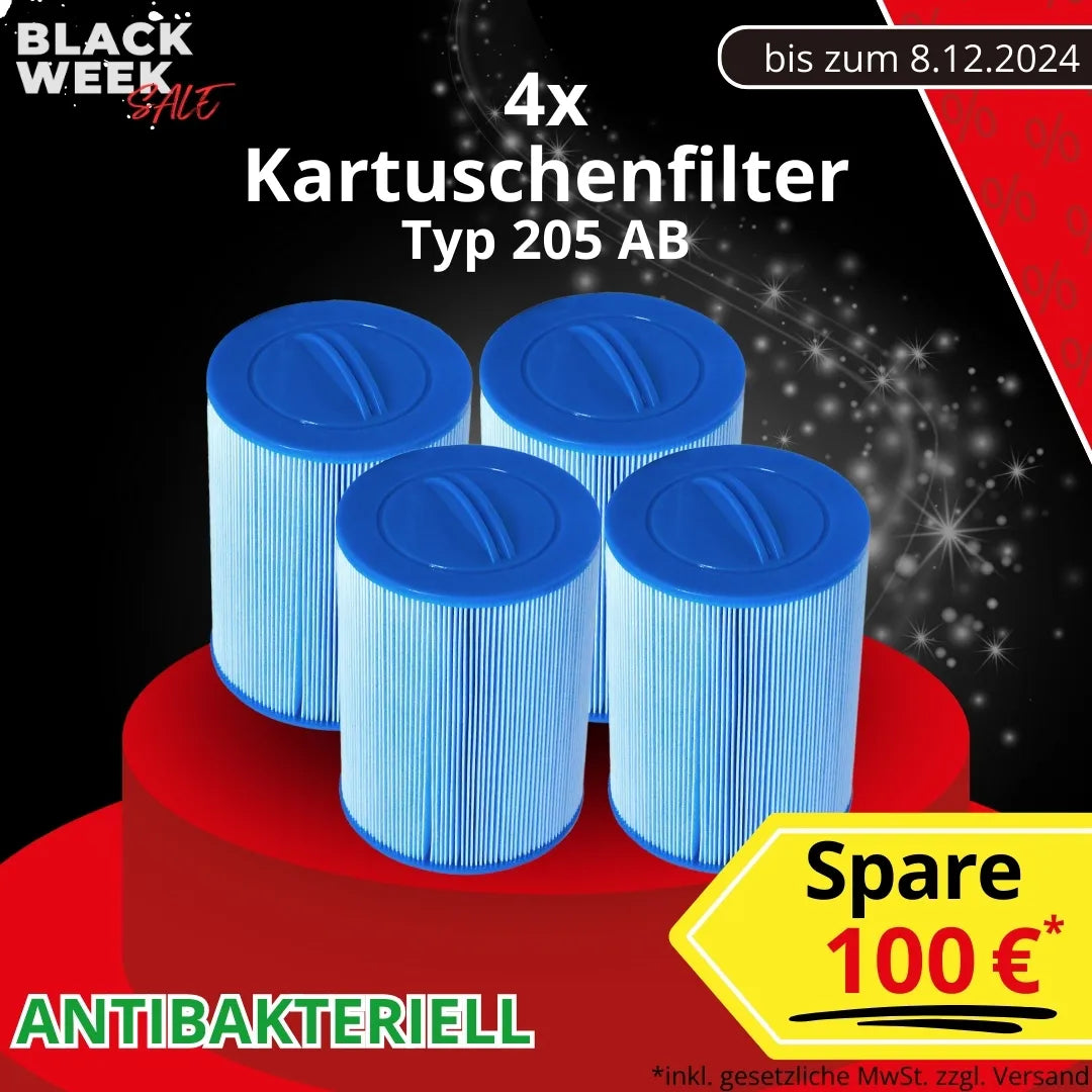 4er-Set antibakterielle Kartuschenfilter Typ 205 AB