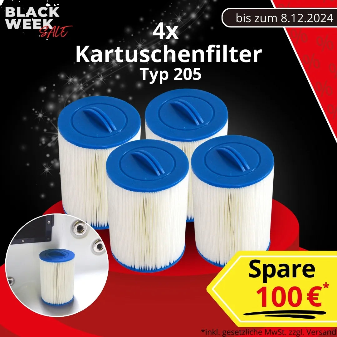 4 Kartuschenfilter Typ 205 zum Preis von 2!