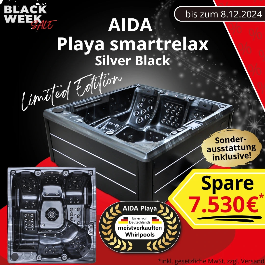 Outdoor Whirlpool | Aktionsmodell | AIDA® Playa smartrelax | Black Edition