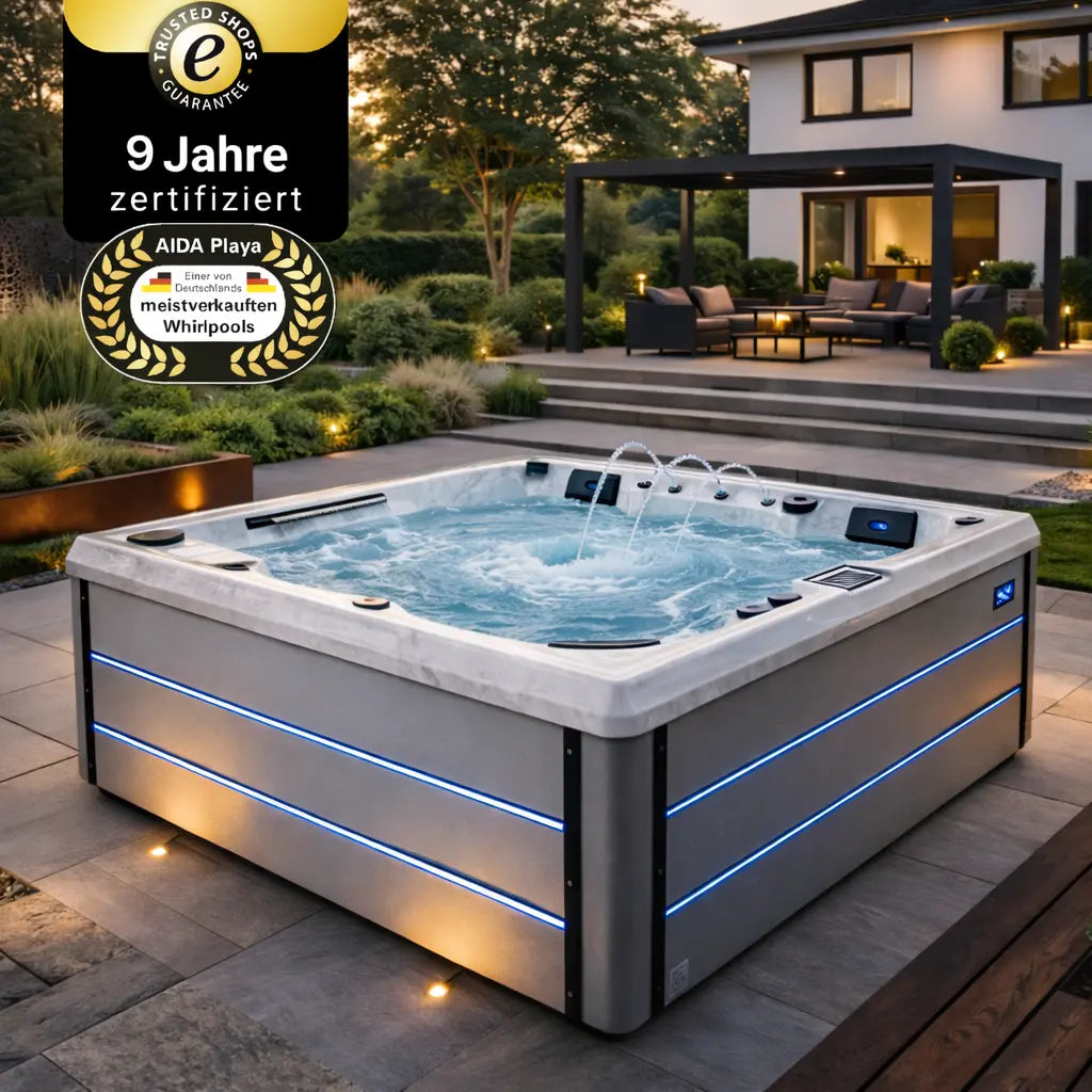 Outdoor Whirlpool | Ausstellungsstück | AIDA® Playa smartrelax | Carrara White | 5-6 Pers.