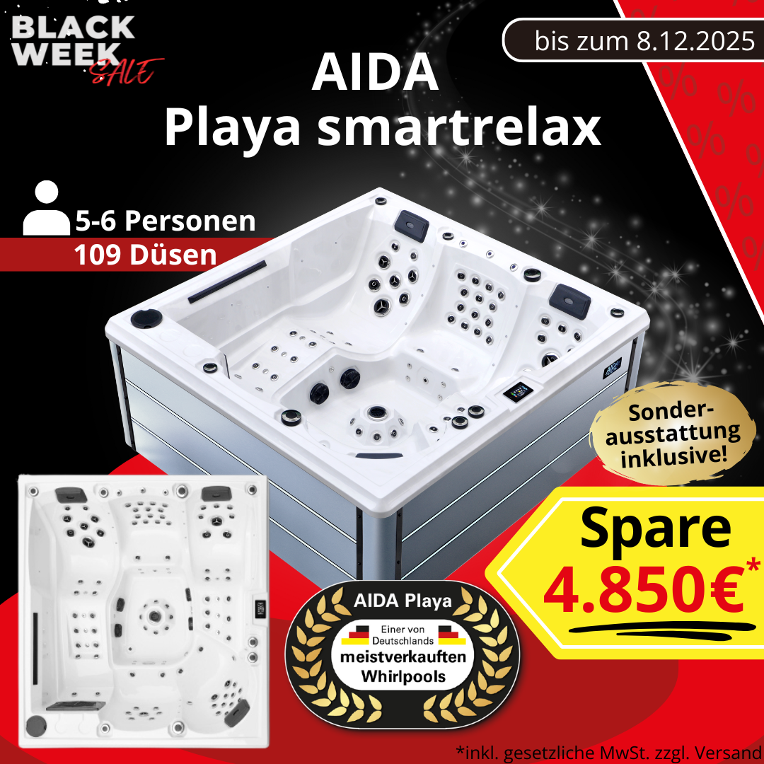 BLACK WEEK | Outdoor Whirlpool | Aktionsmodell | AIDA® Playa smartrelax