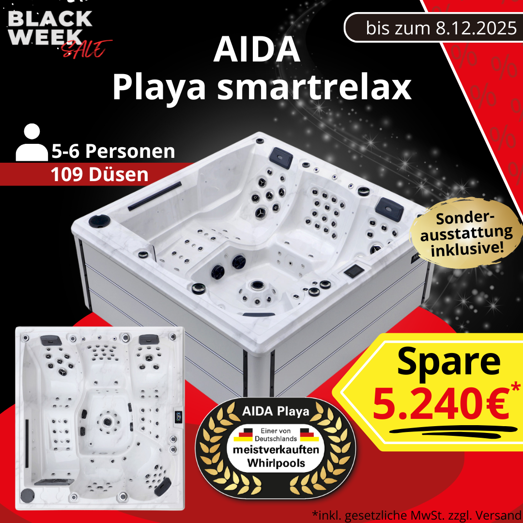 BLACK WEEK | Outdoor Whirlpool | Aktionsmodell | AIDA® Playa smartrelax