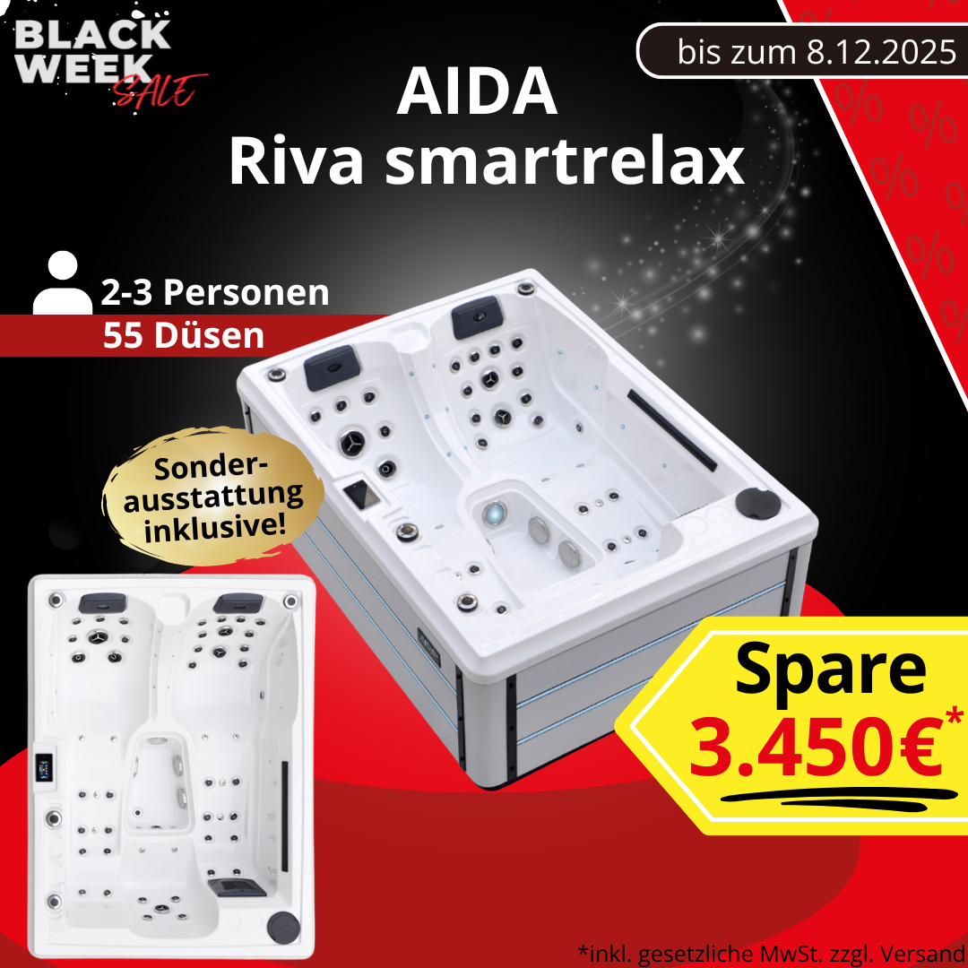 BLACK WEEK | Outdoor Whirlpool | Aktionsmodell | AIDA® Riva smartrelax