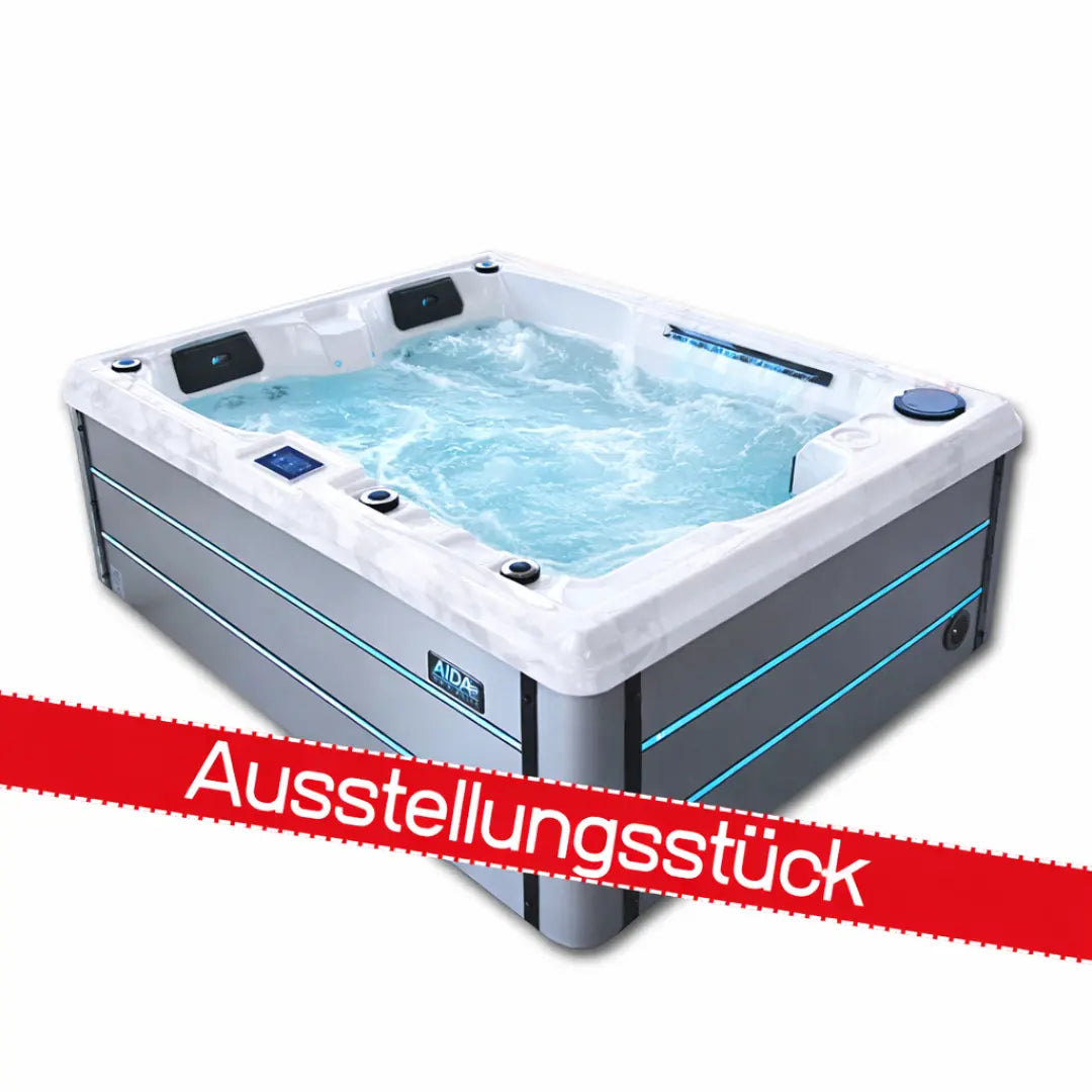 Outdoor Whirlpool | Ausstellungsstück | AIDA® Riva smartrelax | Carrara White | 2-3 Pers.