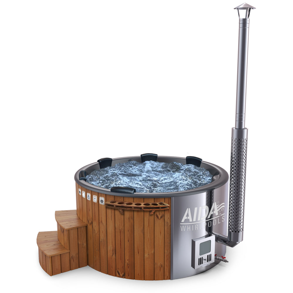 Hot Tub AIDA Noric Edition “All in“ - Premium Badefass mit Whirlpool-System, Holzofen etc.