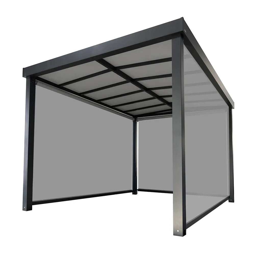 Luxus-Pavillon Lumi, Gartenpavillon, Outdoor Pavillon, rechteckig, 4 x 3 m, anthrazit