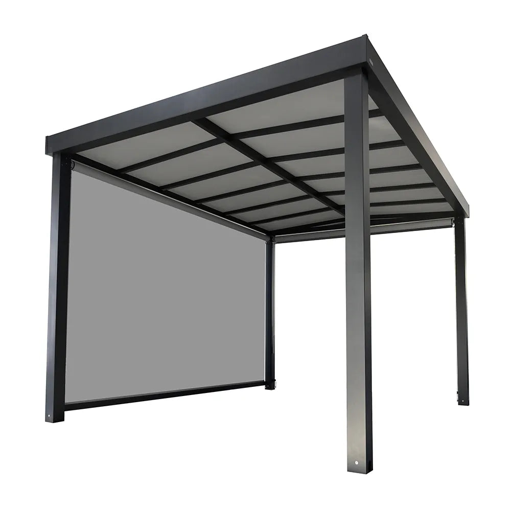 Luxus-Pavillon Lumi, Gartenpavillon, Outdoor Pavillon, rechteckig, 4 x 3 m, anthrazit