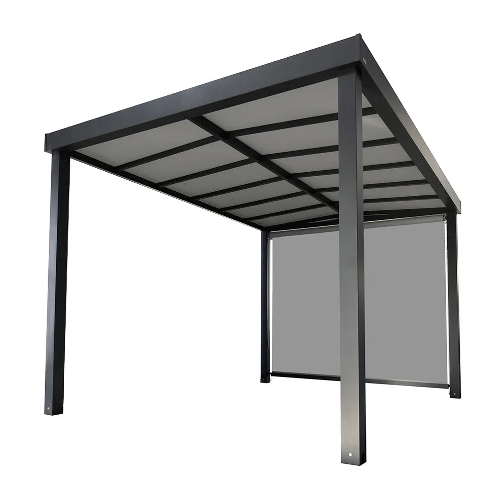 Luxus-Pavillon Lumi, Gartenpavillon, Outdoor Pavillon, rechteckig, 4 x 3 m, anthrazit