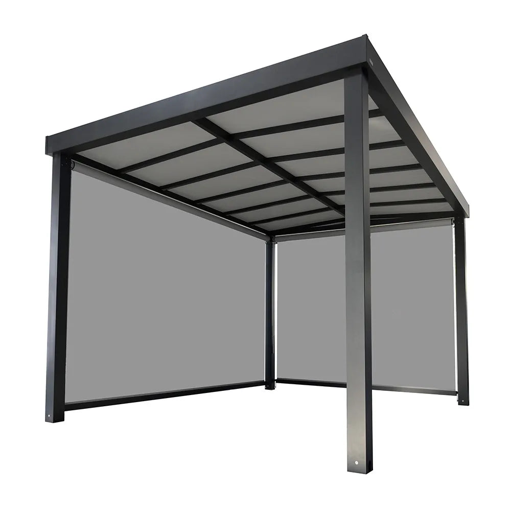 Luxus-Pavillon Lumi, Gartenpavillon, Outdoor Pavillon, rechteckig, 4 x 3 m, anthrazit