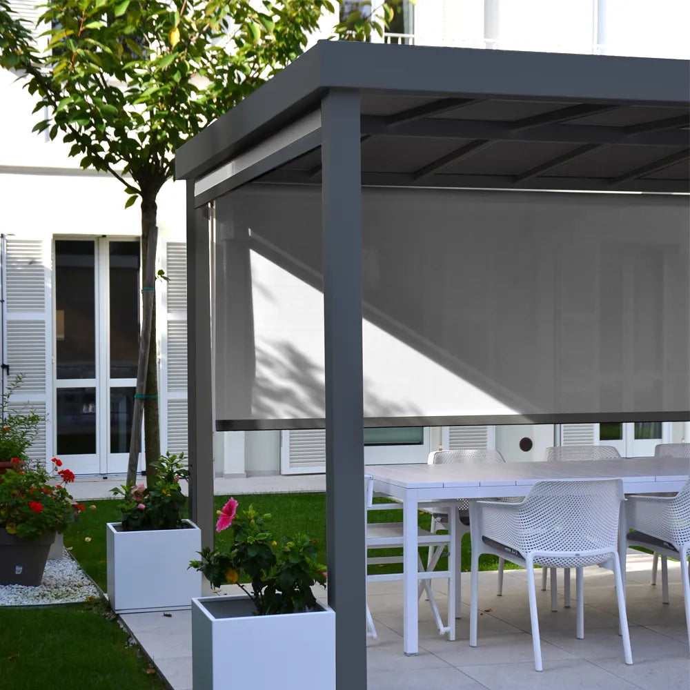 Luxus-Pavillon Lumi, Gartenpavillon, Outdoor Pavillon, rechteckig, 4 x 3 m, anthrazit