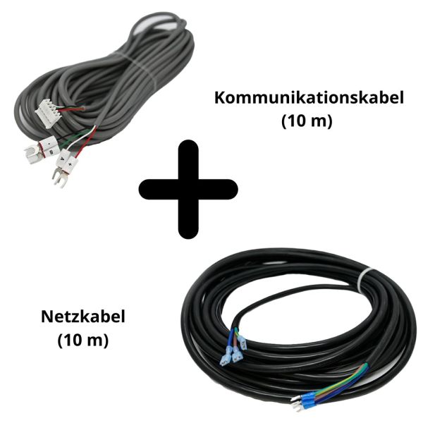 Kommunikationskabel (10 m) und Netzkabel (10 m) für Gecko Wärmepumpe in.temp